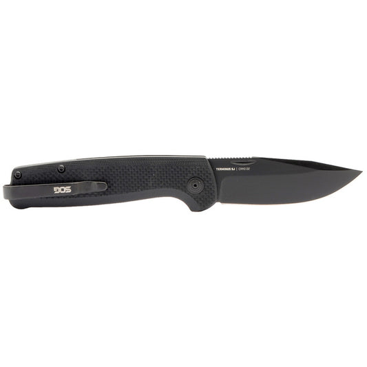 SOG Specialty Knives™ Terminus Slip-Joint TM1005-BX Black G10 CRYO D2 Stainless Steel Pocket Knife