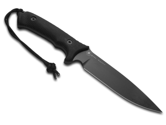 Spartan Blades, LLC™ Harsey Difensa Fixed Blade SB19BKBKKYBK Black Canvas Micarta CPM-MagnaCut Stainless Steel Knife