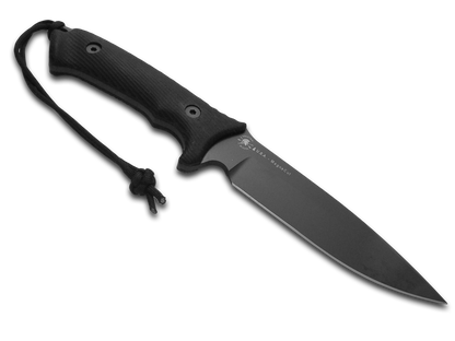Spartan Blades, LLC™ Harsey Difensa Fixed Blade SB19BKBKNLBK Black Canvas Micarta CPM-MagnaCut Stainless Steel Knife
