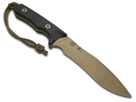 Spartan Blades, LLC™ Ronin Shinto Fixed Blade SB47DEBKKYTN Black Canvas Micarta S45VN Stainless Steel Knife