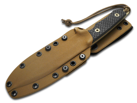 Spartan Blades, LLC™ Ronin Shinto Fixed Blade SB47DEBKKYTN Black Canvas Micarta S45VN Stainless Steel Knife