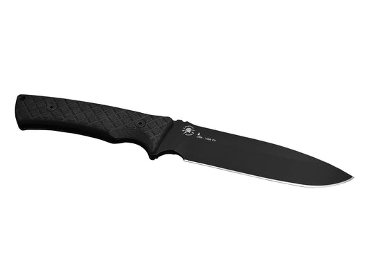 Spartan Blades, LLC™ Damysus Fixed Blade SBSL003BKBK Black Canvas Micarta 1095 Cro-Van Carbon Steel Knife