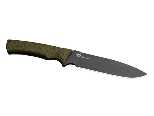 Spartan Blades, LLC™ Damysus Fixed Blade SBSL003BKGR OD Green Canvas Micarta 1095 Cro-Van Carbon Steel Knife