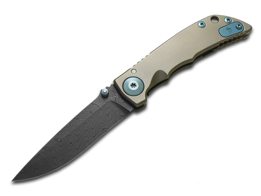 Spartan Blades, LLC™ Harsey Folder 3.25 Frame Lock SF10DMBL 6AL4V Titanium Stainless Damascus Steel Pocket Knife