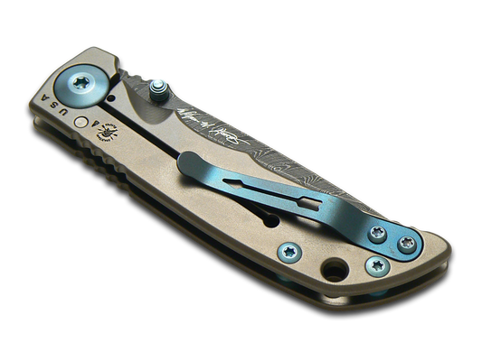 Spartan Blades, LLC™ Harsey Folder 3.25 Frame Lock SF10DMBL 6AL4V Titanium Stainless Damascus Steel Pocket Knife