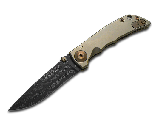 Spartan Blades, LLC™ Harsey Folder 3.25 Frame Lock SF10DMBZ 6AL4V Titanium Stainless Damascus Steel Pocket Knife