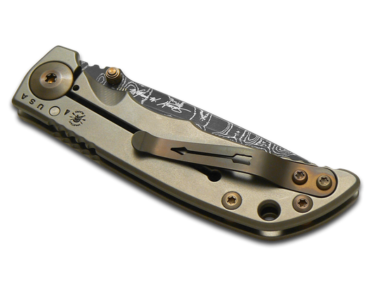 Spartan Blades, LLC™ Harsey Folder 3.25 Frame Lock SF10DMBZ 6AL4V Titanium Stainless Damascus Steel Pocket Knife