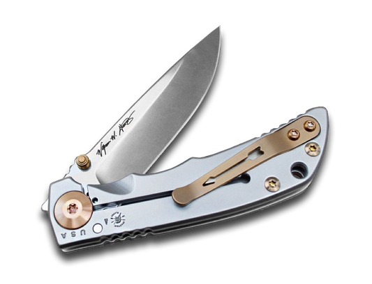 Spartan Blades, LLC™ Harsey Folder 3.25 Frame Lock SF10FIRTREE 6AL4V Titanium CPM MagnaCut Stainless Steel Pocket Knife