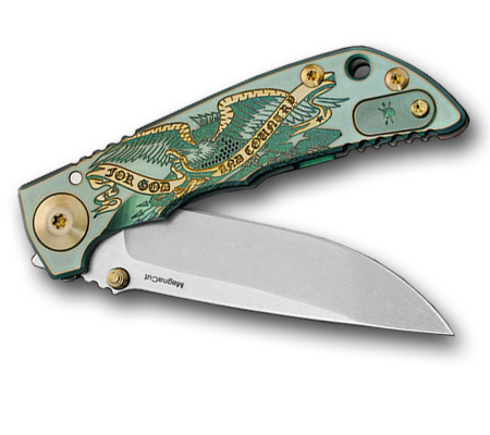 Spartan Blades, LLC™ Harsey Folder 3.25 Frame Lock SF10G&C Aged Green Anodized 6AL4V Titanium CPM MagnaCut Stainless Steel Pocket Knife