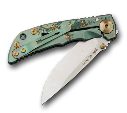Spartan Blades, LLC™ Harsey Folder 3.25 Frame Lock SF10G&C Aged Green Anodized 6AL4V Titanium CPM MagnaCut Stainless Steel Pocket Knife