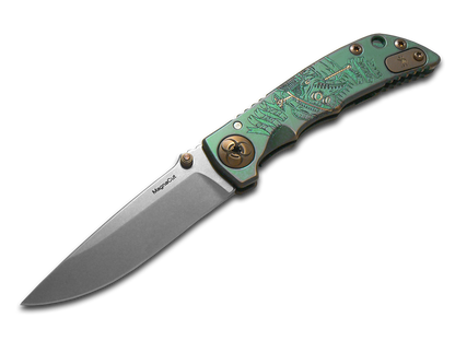 Spartan Blades, LLC™ Harsey Folder 3.25 Frame Lock SF10PLAGUE-GN Green Anodized 6AL4V Titanium CPM MagnaCut Stainless Steel Pocket Knife