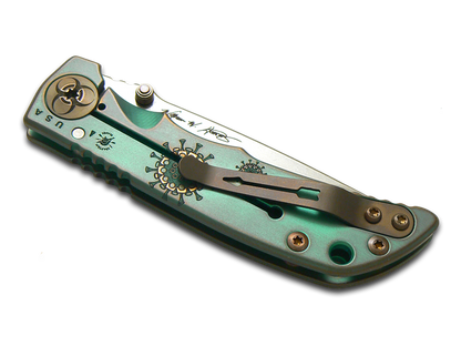 Spartan Blades, LLC™ Harsey Folder 3.25 Frame Lock SF10PLAGUE-GN Green Anodized 6AL4V Titanium CPM MagnaCut Stainless Steel Pocket Knife