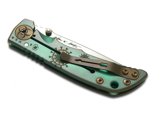 Spartan Blades, LLC™ Harsey Folder 3.25 Frame Lock SF10PLAGUE-GN Green Anodized 6AL4V Titanium CPM MagnaCut Stainless Steel Pocket Knife