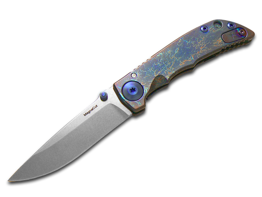 Spartan Blades, LLC™ Harsey Folder 3.25 Frame Lock SF10STORMWATCH Bronze Anodized 6AL4V Titanium CPM MagnaCut Stainless Steel Pocket Knife
