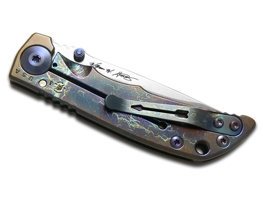 Spartan Blades, LLC™ Harsey Folder 3.25 Frame Lock SF10STORMWATCH Bronze Anodized 6AL4V Titanium CPM MagnaCut Stainless Steel Pocket Knife