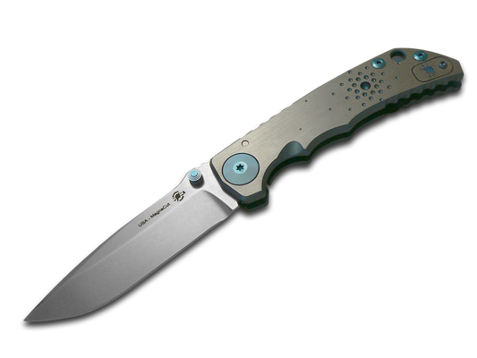 Spartan Blades, LLC™ Harsey Folder Frame Lock SF5DOTM Blue Anodized 6AL4V Titanium CPM MagnaCut Stainless Steel Pocket Knife