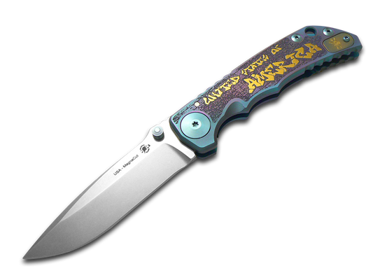 Spartan Blades, LLC™ Harsey Folder Frame Lock SF5GRAF Blue Anodized 6AL4V Titanium CPM MagnaCut Stainless Steel Pocket Knife