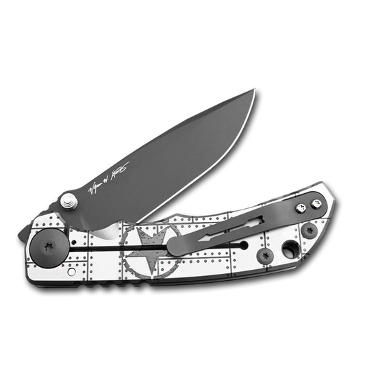 Spartan Blades, LLC™ Harsey Folder Frame Lock SF5KILR Polished 6AL4V Titanium CPM MagnaCut Stainless Steel Pocket Knife