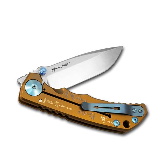 Spartan Blades, LLC™ Harsey Folder Frame Lock SF5KTUT Bronze Anodized 6AL4V Titanium CPM MagnaCut Stainless Steel Pocket Knife