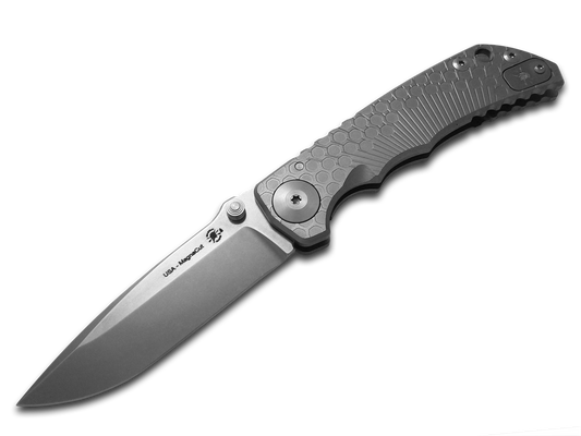 Spartan Blades, LLC™ Harsey Folder Frame Lock SF5OCTA Polished 6AL4V Titanium CPM MagnaCut Stainless Steel Pocket Knife