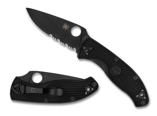 Spyderco Knives™ Tenacious Liner Lock C122PSBBK Black FRN 8Cr13MoV Stainless Steel Pocket Knife