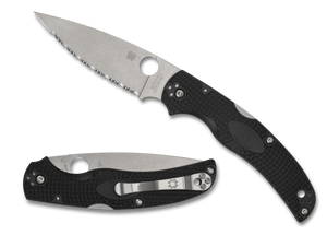 Spyderco Knives™ Native Chief Lockback C244SBK Black FRN CTS-BD1N Stainless Steel Pocket Knife
