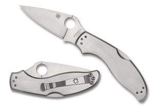 Spyderco Knives™ Upturn Lockback C261P Stainless Steel 8Cr13MoV Stainless Steel Pocket Knife
