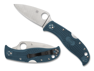 Spyderco Knives™ Leafjumper Lockback C262PBLK390 Blue FRN K390 Semi-Stainless Steel Pocket Knife