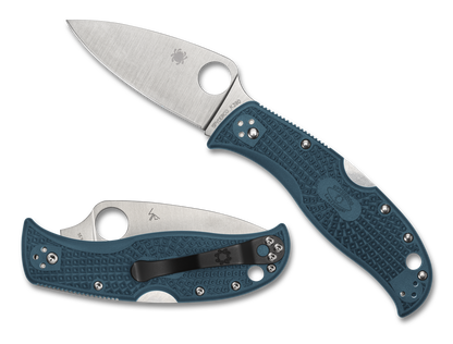 Spyderco Knives™ Leafjumper Lockback C262PBLK390 Blue FRN K390 Semi-Stainless Steel Pocket Knife
