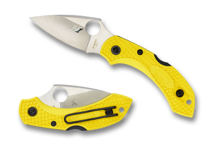 Spyderco Knives™ Dragonfly 2 Lockback C28PYL2 Marine Yellow Fiberglass Reinforced Nylon H2 Stainless Steel Pocket Knife