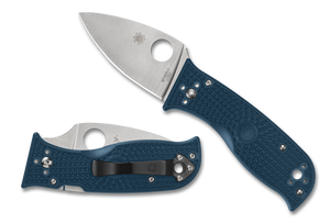 Spyderco Knives™ Lil Temperance 3 Lockback C69PBL3K390 Blue FRN K390 MICROCLEAN Carbon Steel Pocket Knife