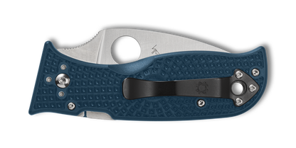 Spyderco Knives™ Lil Temperance 3 Lockback C69PBL3K390 Blue FRN K390 MICROCLEAN Carbon Steel Pocket Knife