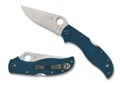 Spyderco Knives™ Stretch 2 Lockback C90FP2K390 Blue Fiberglass Reinforced Nylon K390 Microclean Carbon Steel Pocket Knife