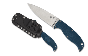 Spyderco Knives™ Enuff 2 Fixed Blade FB31PBL2K390 Blue FRN K390 MICROCLEAN Carbon Steel Knife
