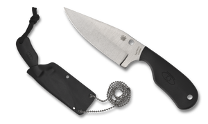 Spyderco Knives™ Subway Bowie Fixed Blade FB48PBK Black FRN LC200N Stainless Steel Knife