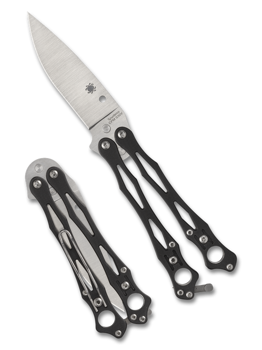Spyderco Knives™ Smallfly 2 Balisong B02GP2 Black G10 CPM S30V Stainless Steel Pocket Knife