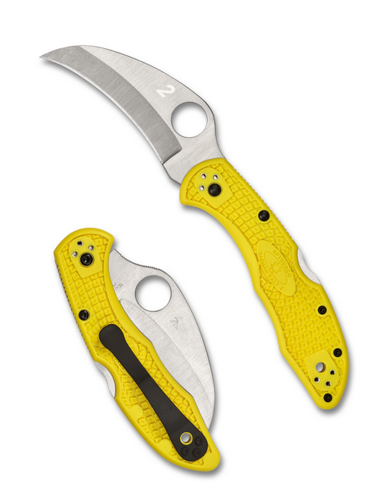 Spyderco Knives™ Tasman 2 Lockback C106PYL2 Yellow Fiberglass Reinforced Nylon H2 Stainless Steel Pocket Knife