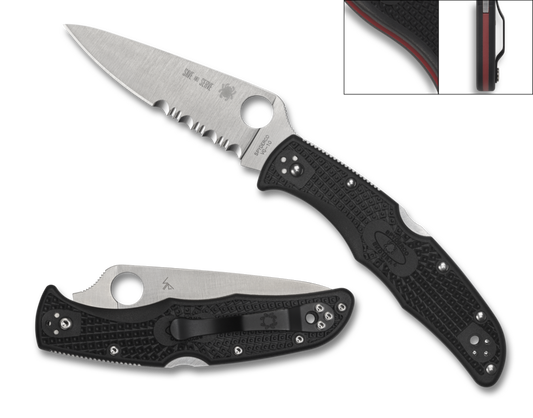 Spyderco Knives™ Endura Lockback C10FPSBKRD Black FRN VG-10 Stainless Steel Pocket Knife