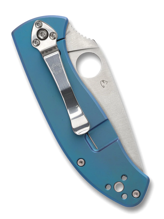 Spyderco Knives™ Tenacious R.I.L. Frame Lock C122TIBLP Blue Titanium 8Cr13MoV Stainless Steel Pocket Knife