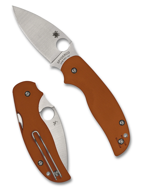 Spyderco Knives™ Sage 5 Back Lock C123GBORP Orange G10 CPM REX 121 Semi-Stainless Pocket Knife