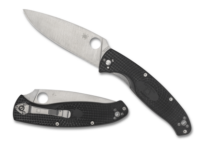 Spyderco Knives™ Resilience Liner Lock C142PBK Black FRN 8Cr13MoV Semi-Stainless Steel Pocket Knife