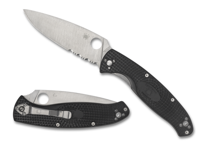 Spyderco Knives™ Resilience Liner Lock C142PSBK Black FRN 8Cr13MoV Semi-Stainless Steel Pocket Knife
