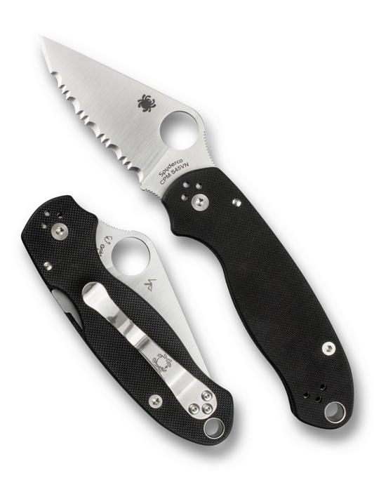 Spyderco Knives™ Para 3 Compression Liner Lock C223GS Black G-10 CPM S45VN Stainless Steel Pocket Knife