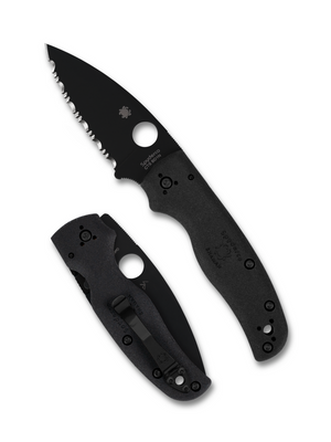 Spyderco Knives™ Shaman Compression Lock C229SBBK Black FRN CTS BD1N Stainless Steel Pocket Knife