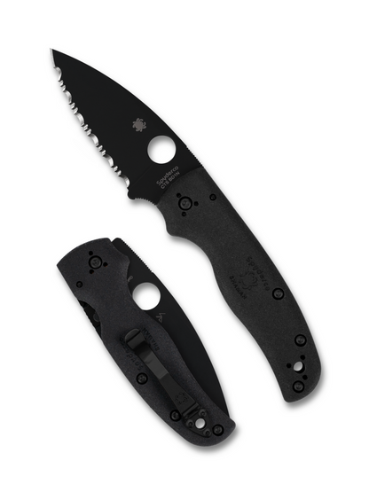 Spyderco Knives™ Shaman Compression Lock C229SBBK Black FRN CTS BD1N Stainless Steel Pocket Knife