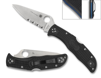 Spyderco Knives™ Endela Lockback C243FPSBKBL Black FRN VG-10 Stainless Steel Pocket Knife