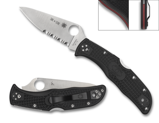 Spyderco Knives™ Endela Lockback C243FPSBKRD Black FRN VG-10 Stainless Steel Pocket Knife