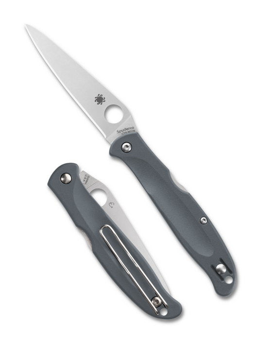 Spyderco Knives™ Charisma Back Lock C259PGY Gray FRN CTS BD1N Stainless Steel Pocket Knife