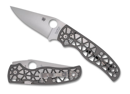 Spyderco Knives™ Edgerati Compression Lock C266ALP Gray Anodized Aluminum CPM S30V Stainless Steel Pocket Knife