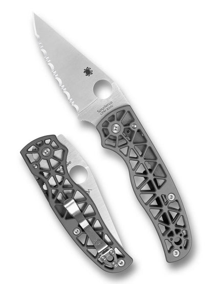 Spyderco Knives™ Edgerati Compression Lock C266ALS Gray Anodized Aluminum CPM S30V Stainless Steel Pocket Knife
